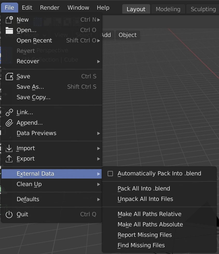 disable auto pack into file